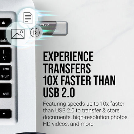 PNY 512GB Turbo Attache 3 USB 3.2 Gen 1 Memoria Flash 100 MB/s