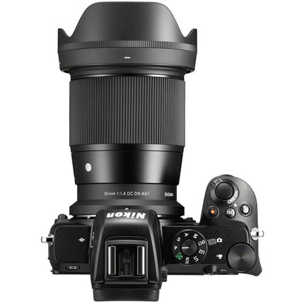 Sigma 16mm f1.4 DC DN Lente para Nikon Z con motor AF y diafragma de 9 hojas