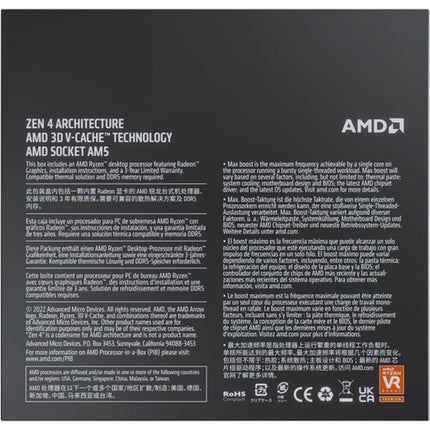 AMD Ryzen 7 7800X3D Procesador AM5 8 Núcleos 4.2 GHz Garantía 3 años
