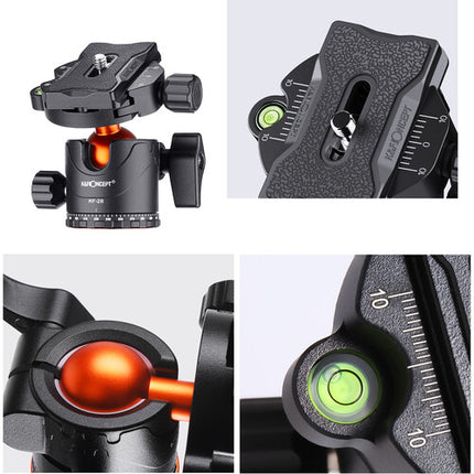 K&F Concept SA234 Trípode para Cámara DSLR Altura Máx 61.6" Carga 22 lb con Cabezal KF-28