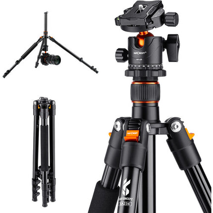 K&F Concept SA234 Trípode para Cámara DSLR Altura Máx 61.6" Carga 22 lb con Cabezal KF-28
