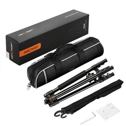 K&F Concept SA234 Trípode para Cámara DSLR Altura Máx 61.6" Carga 22 lb con Cabezal KF-28