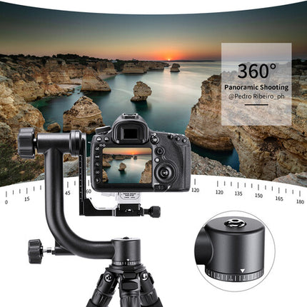 K&F Concept Cabezal Gimbal para Trípode con Plataforma Ajustable 2.75 Pulgadas y Capacidad 20 kg