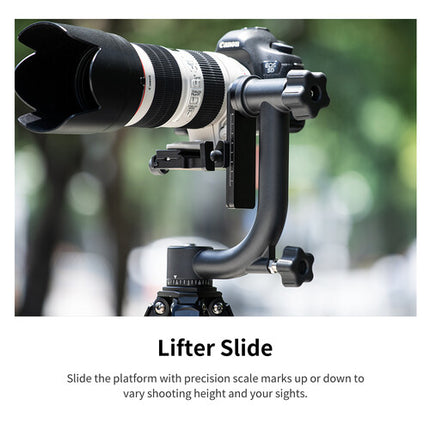 K&F Concept Cabezal Gimbal para Trípode con Plataforma Ajustable 2.75 Pulgadas y Capacidad 20 kg