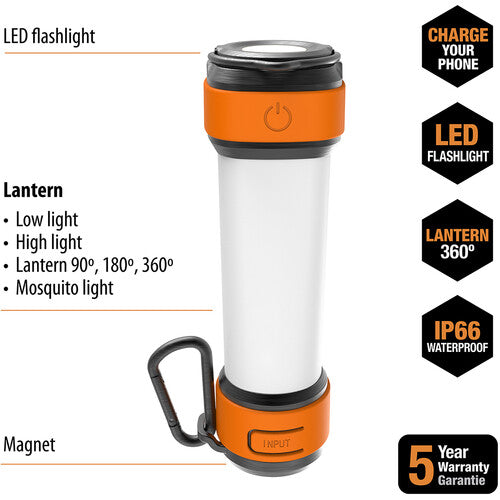 ToughTested Trek Cargador Portátil 4000mAh Luz 300 Lúmenes IP66