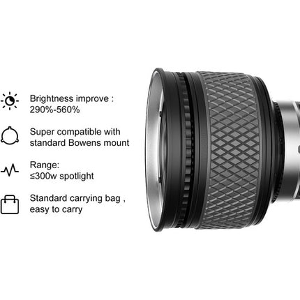 GVM F40 Fresnel para Luz LED Spotlight Luz 35 000 Lux a 40° Carry Bag