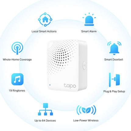 TP-Link Tapo H100 Centro de Control Inteligente para 64 Dispositivos 90 dB Sirena
