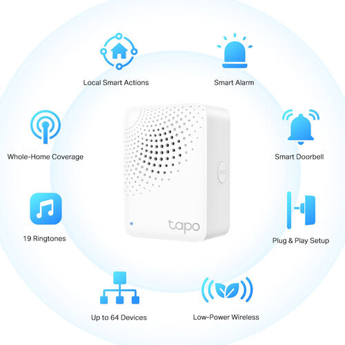TP-Link Tapo H100 Centro de Control Inteligente para 64 Dispositivos 90 dB Sirena