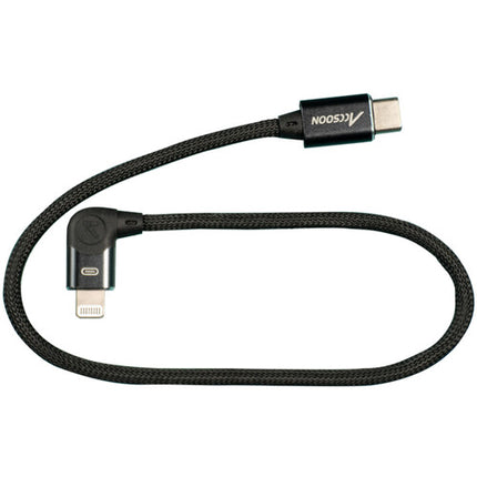 Cable Accsoon USB-C a Lightning macho 1 pie con conector ángulo recto