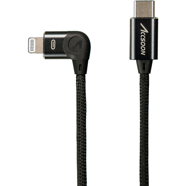 Accsoon Cable USB-C a Lightning 1 Metro Conector Recto y Ángulo Derecho