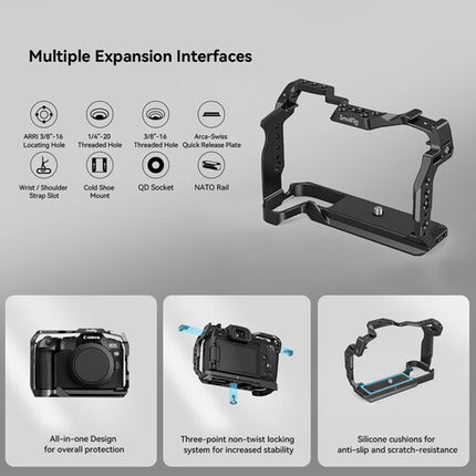 SmallRig Kit Trípode Vlogging para Canon EOS R50 con Luz LED y Cabezal Giratorio 360°