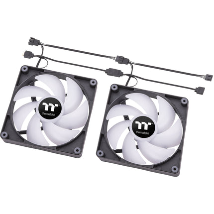 Thermaltake CT140 Ventilador para PC 2x140mm PWM con ARGB 2-Pack Negro