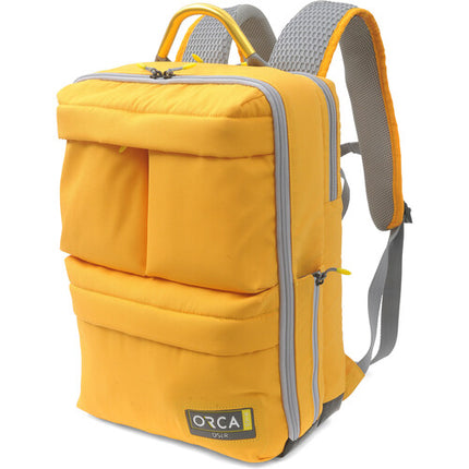 ORCA OR-554 Mochila para Laptop Amarilla Compartimento para 17 Pulgadas y Bolsillos Acolchados