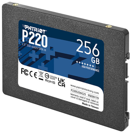 Patriot P220 Series SSD Interna 256GB SATA III 2.5" 550MB/s Lectura 490MB/s Escritura