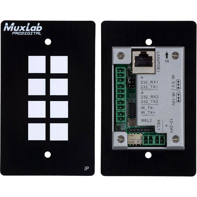 MuxLab 8-Button Panel de Control IP PoE 8 Botones Soporte PoE