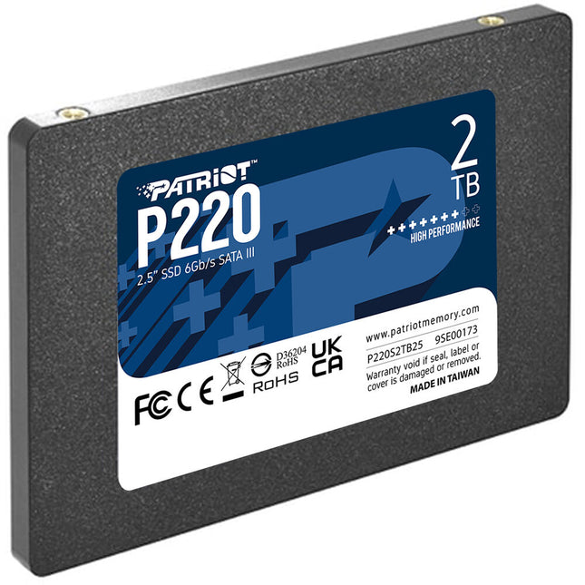 Patriot P220 SSD Interno 2TB SATA III 2.5" 7mm 550MB/s Lectura 500MB/s Escritura
