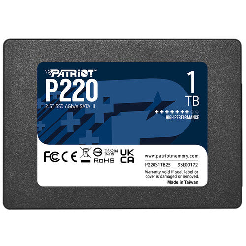 Patriot 1TB P220 Series SSD Interno SATA III 2.5" 550MB/s Lectura 500MB/s Escritura