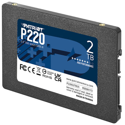 Patriot P220 SSD Interno 2TB SATA III 2.5" 7mm 550MB/s Lectura 500MB/s Escritura