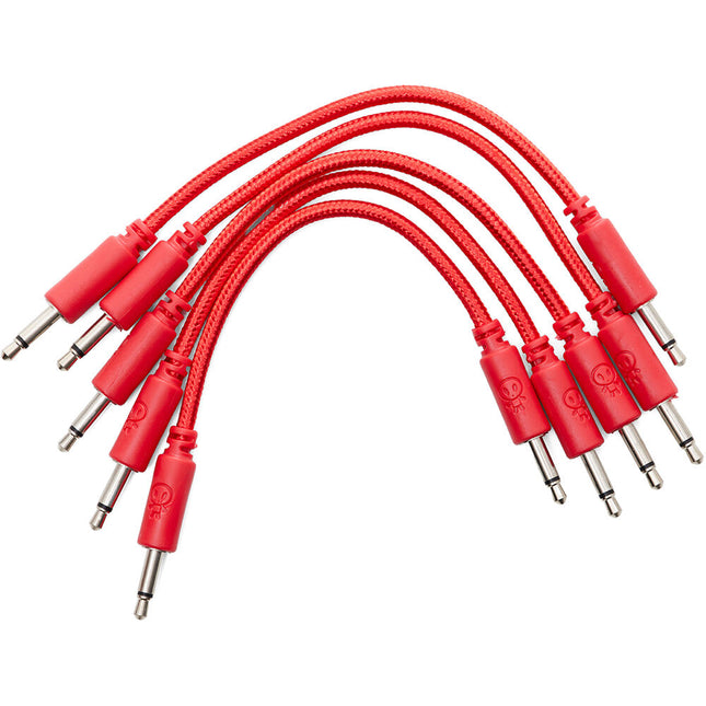 Erica Synths Cables Trenzados Eurorack 3.5mm TS 3.9 pulgadas 5 unidades rojo