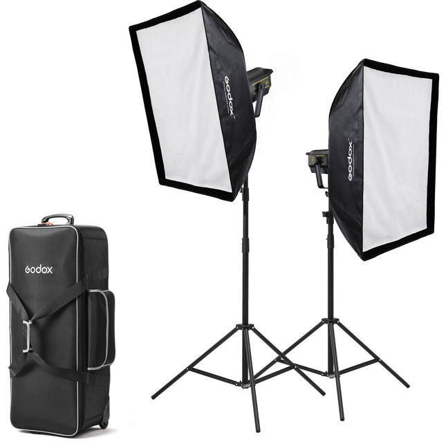 Godox VL200II Kit 2 Luces LED Daylight 5600K 215W con Softboxes y Estuches