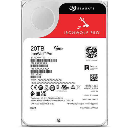 Seagate IronWolf Pro 20TB 7200 rpm SATA III Disco Duro Interno NAS 3.5"