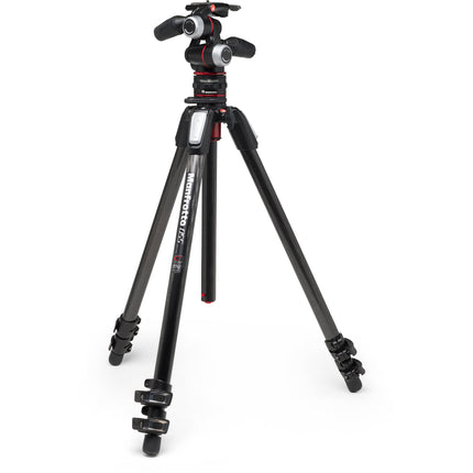 Manfrotto MT055CXPRO3 Trípode de Fibra de Carbono con Cabezal 3 Vías Capacidad 12 kg Altura 186 cm y Sistema de Liberación Rápida Move