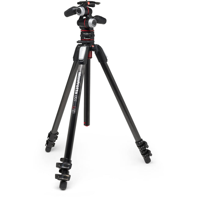 Manfrotto MT055CXPRO3 Trípode de Fibra de Carbono con Cabezal 3 Vías Capacidad 12 kg Altura 186 cm y Sistema de Liberación Rápida Move