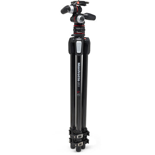 Manfrotto MT055CXPRO3 Trípode de Fibra de Carbono con Cabezal 3 Vías Capacidad 12 kg Altura 186 cm y Sistema de Liberación Rápida Move