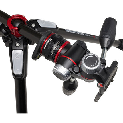 Manfrotto MT055CXPRO3 Trípode de Fibra de Carbono con Cabezal 3 Vías Capacidad 12 kg Altura 186 cm y Sistema de Liberación Rápida Move
