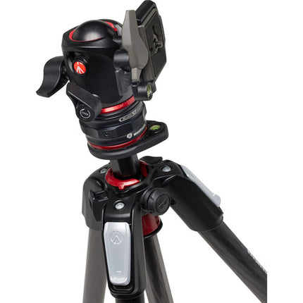 Manfrotto MT055CXPRO4 Trípode Fibra de Carbono Altura 72.7" con Cabezal MHXPRO-BHQ2 y Sistema Move Quick Release