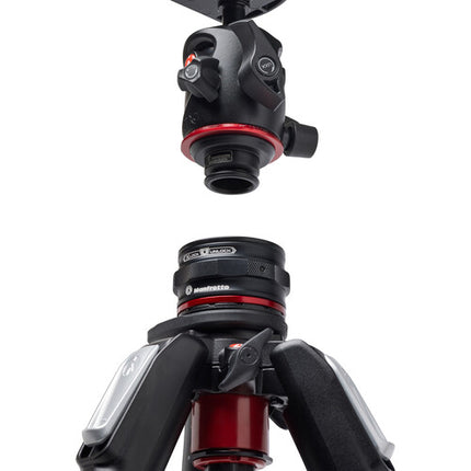 Manfrotto MT055CXPRO4 Trípode Fibra de Carbono Altura 72.7" con Cabezal MHXPRO-BHQ2 y Sistema Move Quick Release