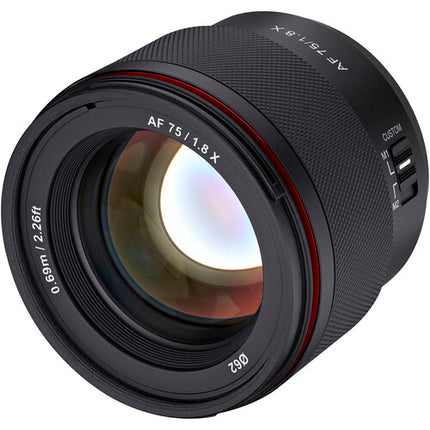 Rokinon AF 75mm f1.8 FE Objetivo Telefoto APS-C F22 Compacto Ligero