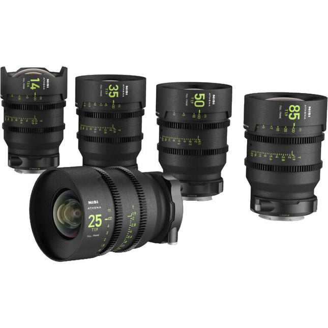 NiSi ATHENA PRIME T2.4/1.9 Kit de 5 lentes Full Frame 14 25 35 50 85mm Estuche rígido