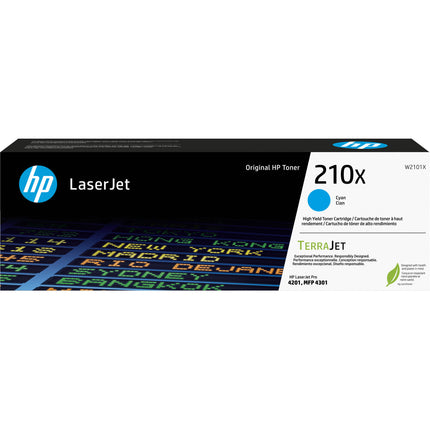 HP 210X Cartucho de tóner láser cian alto rendimiento 5500 páginas para Color LaserJet Pro 4301fdn y 4201dn