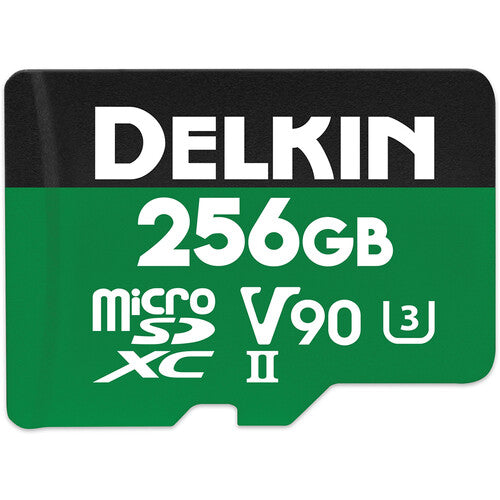 Delkin Devices 256GB microSDXC UHS-II Tarjeta de Memoria 300MB/s con Adaptador SD
