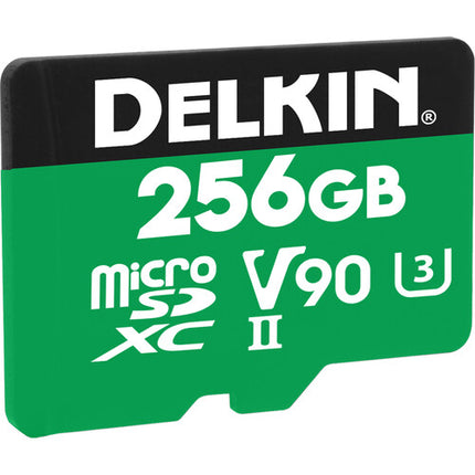 Delkin Devices 256GB microSDXC UHS-II Tarjeta de Memoria 300MB/s con Adaptador SD