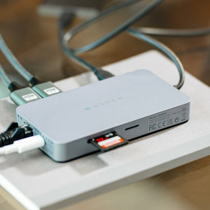 HYPER HyperDrive Dual 4K HDMI Hub USB Type-C 10 en 1 3840x2160 100W PD