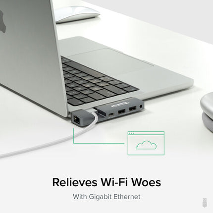 Plugable 5-en-1 Hub USB-C para MacBook Pro Air con Ethernet 3.5 mm audio