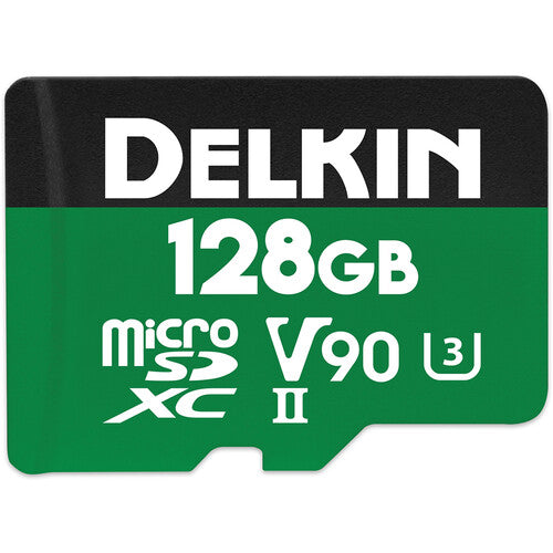 Delkin Devices 128GB POWER UHS-II microSDXC con adaptador SD 300MB/s lectura 250MB/s escritura