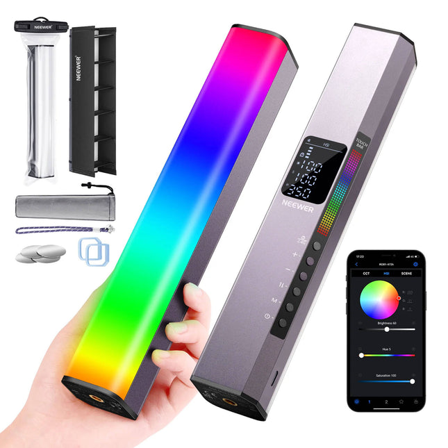 Neewer RGB1 Barra LED Magnética Portátil 9.8" 800 Lux 3200-5600K incluida funda impermeable