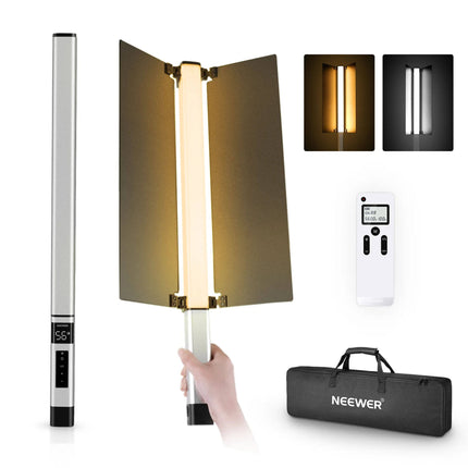 Neewer CL124 Pro Varilla LED bicolor 5600K 600 Lux con control remoto y accesorios