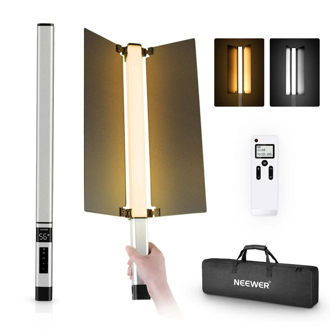 Neewer CL124 Pro Varilla LED bicolor 5600K 600 Lux con control remoto y accesorios