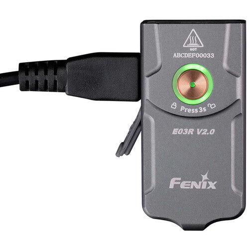 Fenix Linterna Recargable E03R V2.0 Gris 500 Lúmenes 2.1 Pulgadas USB-C