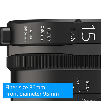 IRIX 15mm T2.6 Lente Cine para FUJIFILM X con Montura y Sellado Climático