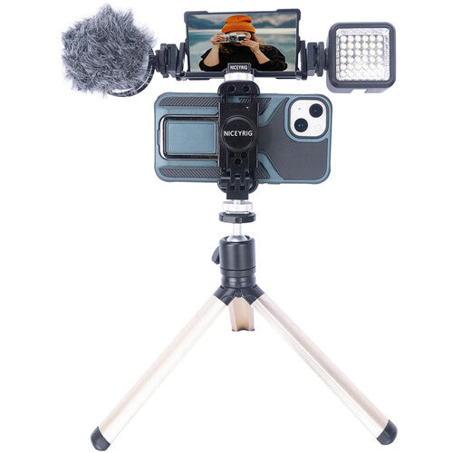 Niceyrig Kit de Selfie para Streaming Vlogging con Monitor Plegable 4.8" y Soporte para Smartphone