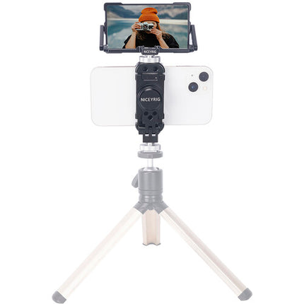 Niceyrig Kit de Selfie para Streaming Vlogging con Monitor Plegable 4.8" y Soporte para Smartphone