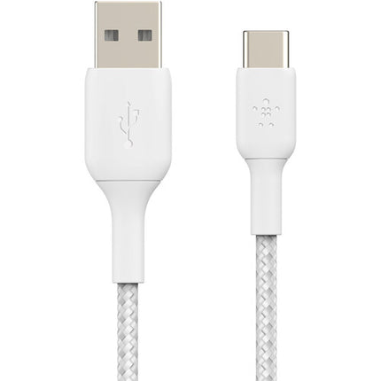 Belkin BoostCharge Cable USB-C a USB-A Trenzado 2.0 6.6 pies Blanco 15W