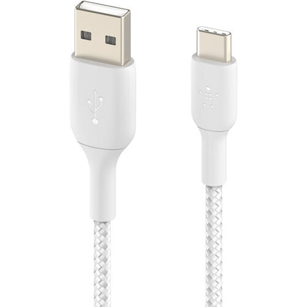 Belkin BoostCharge Cable USB-C a USB-A Trenzado 2.0 6.6 pies Blanco 15W