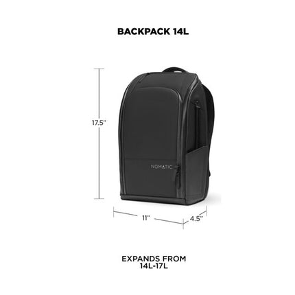 Nomatic Mochila Negra 14L Resistente al Agua con Correa Esternal y RFID Seguro