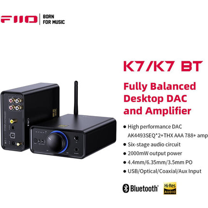FiiO K7 BT DAC y Amplificador de Auriculares USB Bluetooth 384kHz 32bit